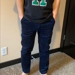 Zara navy dark blue corduroy pants trousers